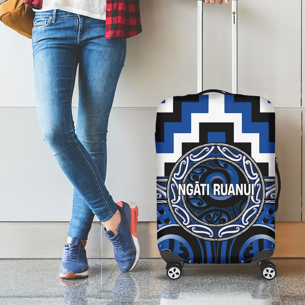 Aotearoa Ngati Ruanui Luggage Cover Maori Iwi Poutama Puhoro Tattoo LT14 - Polynesian Pride