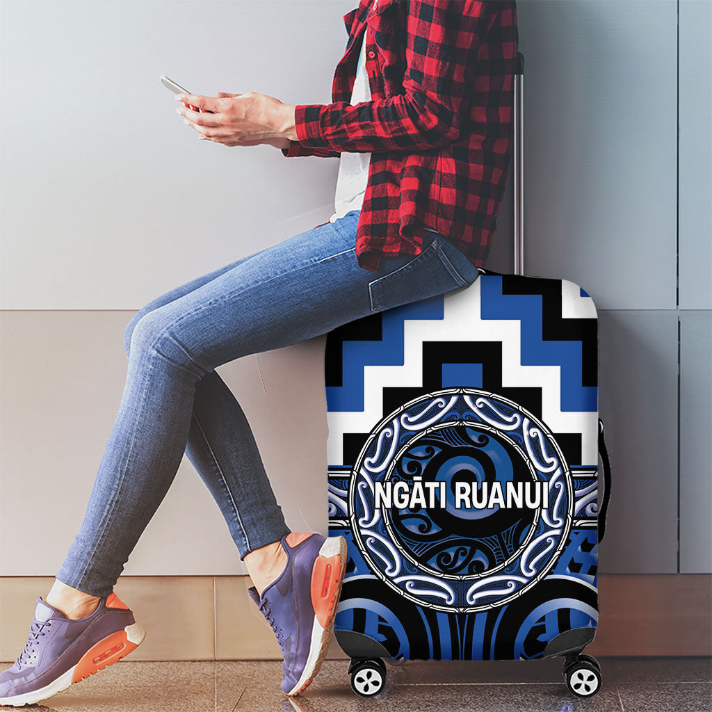Aotearoa Ngati Ruanui Luggage Cover Maori Iwi Poutama Puhoro Tattoo LT14 - Polynesian Pride