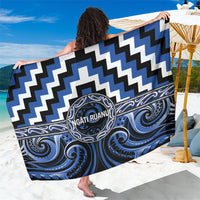 Aotearoa Ngati Ruanui Sarong Maori Iwi Poutama Puhoro Tattoo LT14 One Size 44 x 66 inches Blue - Polynesian Pride