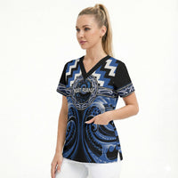 Aotearoa Ngati Ruanui Personalised Scrub Top Maori Iwi Poutama Puhoro Tattoo LT14 - Polynesian Pride