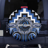Aotearoa Ngati Ruanui Spare Tire Cover Maori Iwi Poutama Puhoro Tattoo LT14 No hole Blue - Polynesian Pride