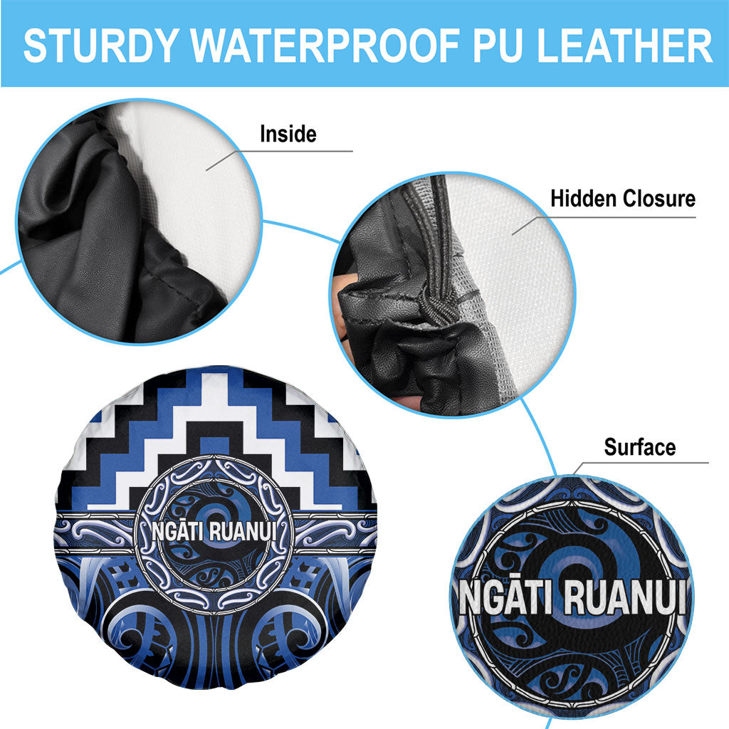 Aotearoa Ngati Ruanui Spare Tire Cover Maori Iwi Poutama Puhoro Tattoo LT14 - Polynesian Pride
