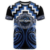 Aotearoa Ngati Ruanui Personalised T Shirt Maori Iwi Poutama Puhoro Tattoo LT14 Blue - Polynesian Pride