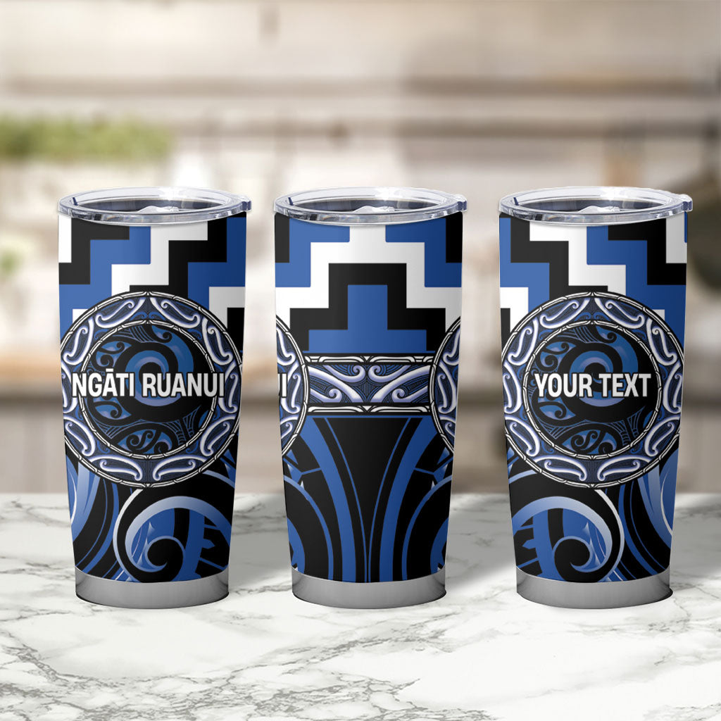 Aotearoa Ngati Ruanui Personalised Tumbler Cup Maori Iwi Poutama Puhoro Tattoo LT14 - Polynesian Pride