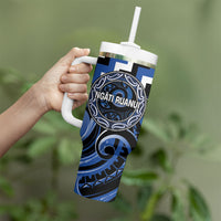 Aotearoa Ngati Ruanui Personalised Tumbler With Handle Maori Iwi Poutama Puhoro Tattoo LT14 - Polynesian Pride