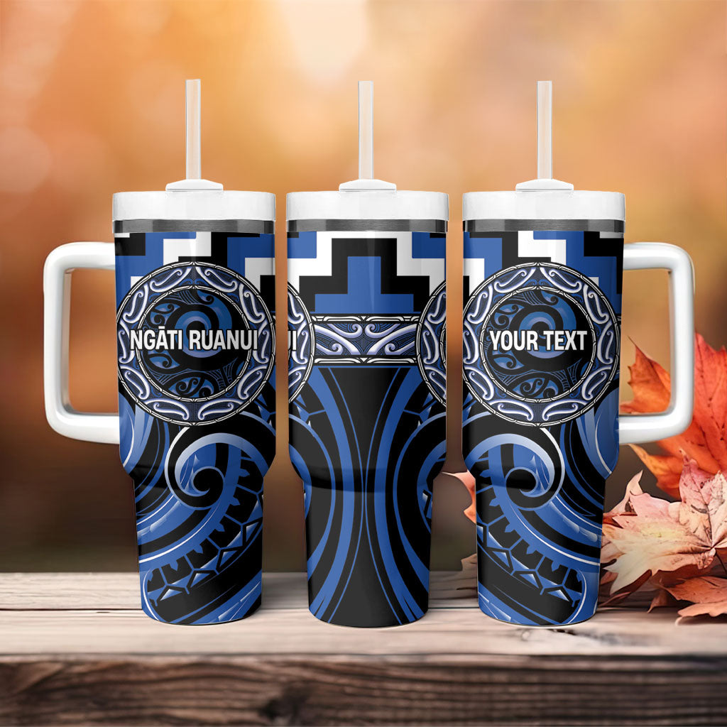 Aotearoa Ngati Ruanui Personalised Tumbler With Handle Maori Iwi Poutama Puhoro Tattoo LT14 - Polynesian Pride