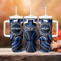 Aotearoa Ngati Ruanui Personalised Tumbler With Handle Maori Iwi Poutama Puhoro Tattoo LT14 - Polynesian Pride