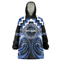 Aotearoa Ngati Ruanui Personalised Wearable Blanket Hoodie Maori Iwi Poutama Puhoro Tattoo LT14 One Size Blue - Polynesian Pride