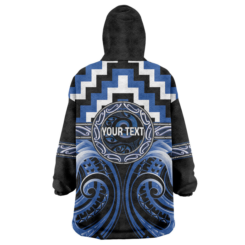 Aotearoa Ngati Ruanui Personalised Wearable Blanket Hoodie Maori Iwi Poutama Puhoro Tattoo LT14 - Polynesian Pride