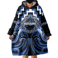 Aotearoa Ngati Ruanui Personalised Wearable Blanket Hoodie Maori Iwi Poutama Puhoro Tattoo LT14 - Polynesian Pride