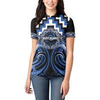 Aotearoa Ngati Ruanui Personalised Women Polo Shirt Maori Iwi Poutama Puhoro Tattoo LT14 - Polynesian Pride