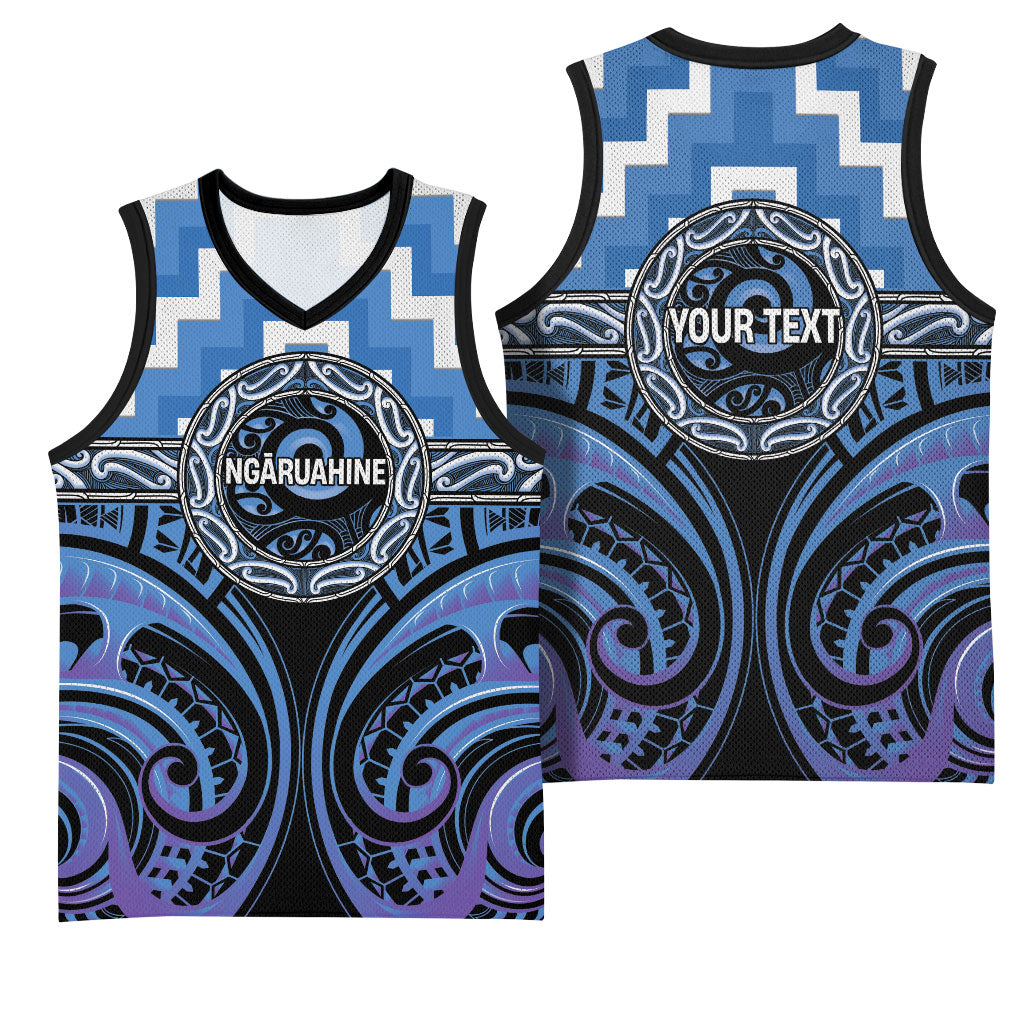 Aotearoa Ngaruahine Personalised Basketball Jersey Maori Iwi Poutama Puhoro Tattoo LT14 - Polynesian Pride
