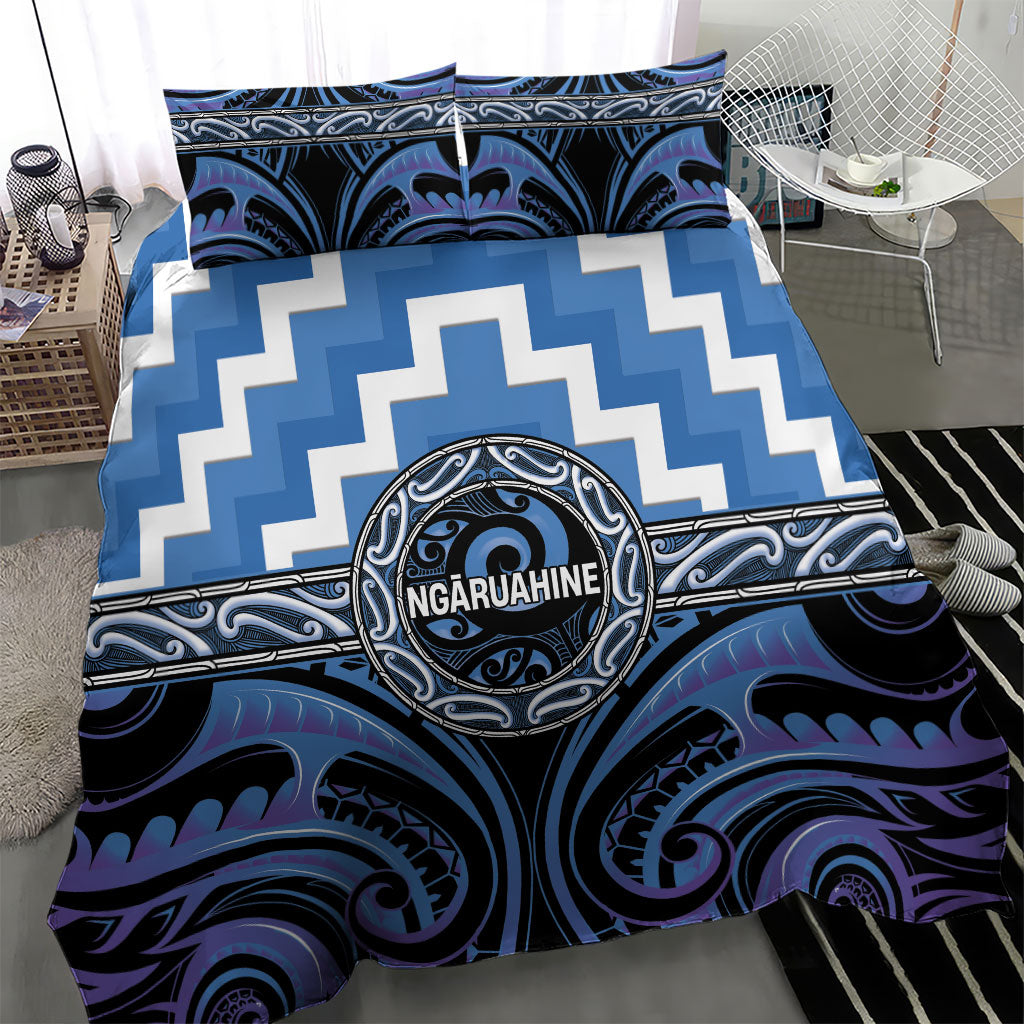 Aotearoa Ngaruahine Bedding Set Maori Iwi Poutama Puhoro Tattoo LT14 - Polynesian Pride