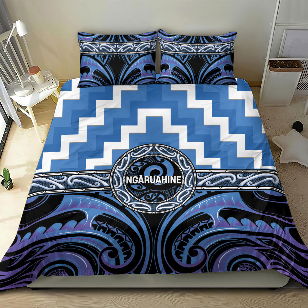 Aotearoa Ngaruahine Bedding Set Maori Iwi Poutama Puhoro Tattoo LT14 - Polynesian Pride