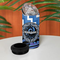 Aotearoa Ngaruahine Personalised 4 in 1 Can Cooler Tumbler Maori Iwi Poutama Puhoro Tattoo LT14 - Polynesian Pride