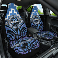 Aotearoa Ngaruahine Car Seat Cover Maori Iwi Poutama Puhoro Tattoo LT14 One Size Blue - Polynesian Pride