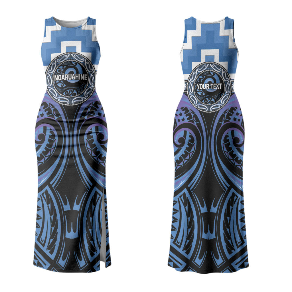 Aotearoa Ngaruahine Personalised Couples Matching Tank Maxi Dress and Hawaiian Shirt Maori Iwi Poutama Puhoro Tattoo LT14 - Polynesian Pride