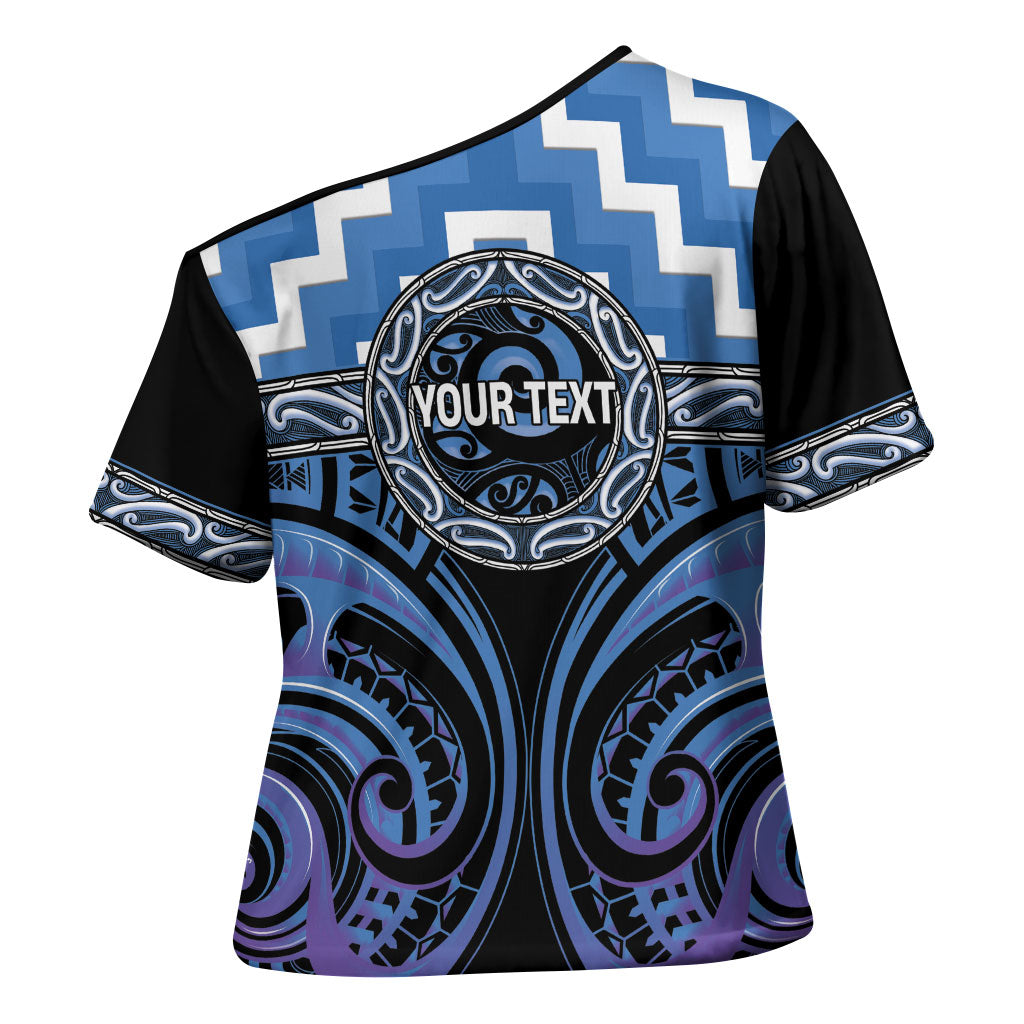 Aotearoa Ngaruahine Personalised Cross Shoulder Shirt Maori Iwi Poutama Puhoro Tattoo LT14 - Polynesian Pride