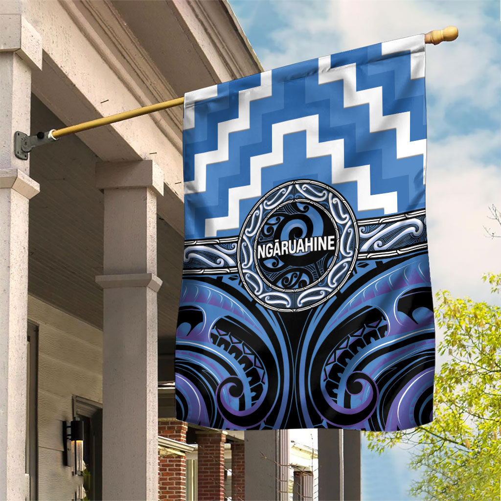 Aotearoa Ngaruahine Garden Flag Maori Iwi Poutama Puhoro Tattoo LT14 House Flag Blue - Polynesian Pride