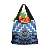 Aotearoa Ngaruahine Grocery Bag Maori Iwi Poutama Puhoro Tattoo LT14 1-pack One Size Blue - Polynesian Pride
