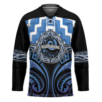 Aotearoa Ngaruahine Personalised Hockey Jersey Maori Iwi Poutama Puhoro Tattoo LT14 Unisex Blue - Polynesian Pride