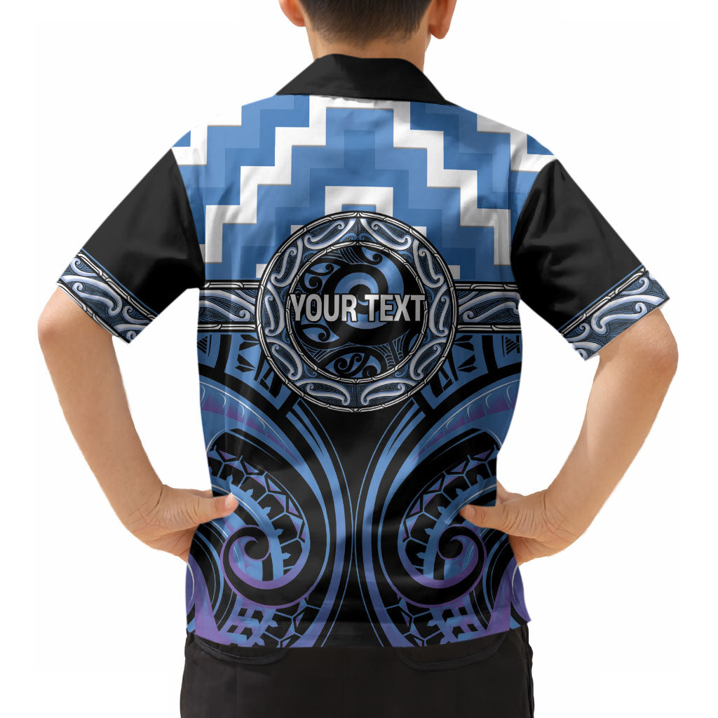 Aotearoa Ngaruahine Personalised Kid Hawaiian Shirt Maori Iwi Poutama Puhoro Tattoo LT14 - Polynesian Pride