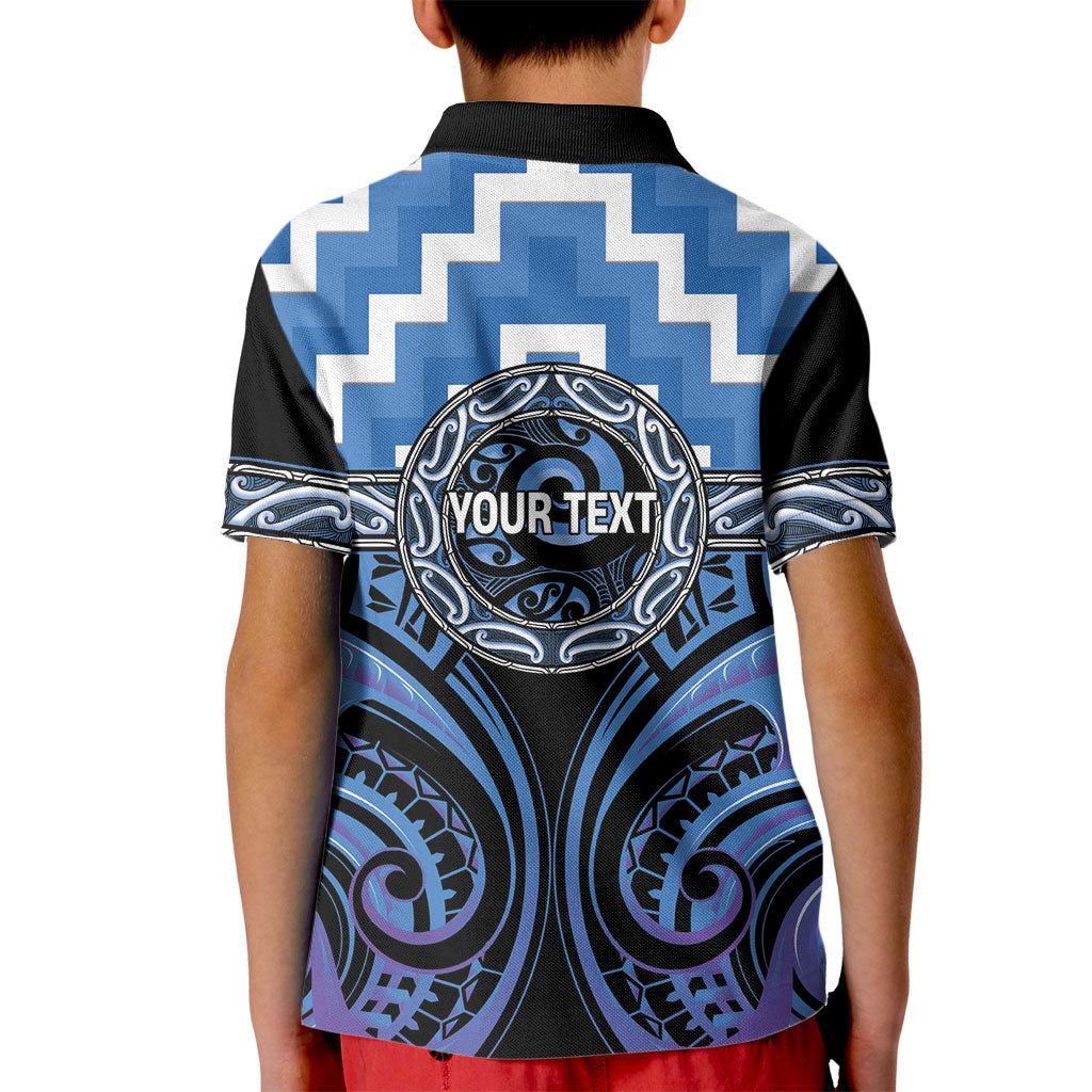 Aotearoa Ngaruahine Personalised Kid Polo Shirt Maori Iwi Poutama Puhoro Tattoo LT14 - Polynesian Pride