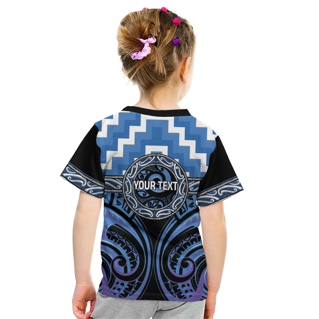 Aotearoa Ngaruahine Personalised Kid T Shirt Maori Iwi Poutama Puhoro Tattoo LT14 - Polynesian Pride