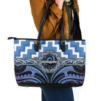 Aotearoa Ngaruahine Leather Tote Bag Maori Iwi Poutama Puhoro Tattoo LT14 - Polynesian Pride