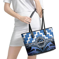 Aotearoa Ngaruahine Leather Tote Bag Maori Iwi Poutama Puhoro Tattoo LT14 - Polynesian Pride