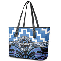 Aotearoa Ngaruahine Leather Tote Bag Maori Iwi Poutama Puhoro Tattoo LT14 - Polynesian Pride