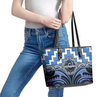 Aotearoa Ngaruahine Leather Tote Bag Maori Iwi Poutama Puhoro Tattoo LT14 - Polynesian Pride