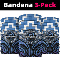 Aotearoa Ngaruahine Neck Gaiter Maori Iwi Poutama Puhoro Tattoo LT14 package One Size: 25*50cm Blue - Polynesian Pride