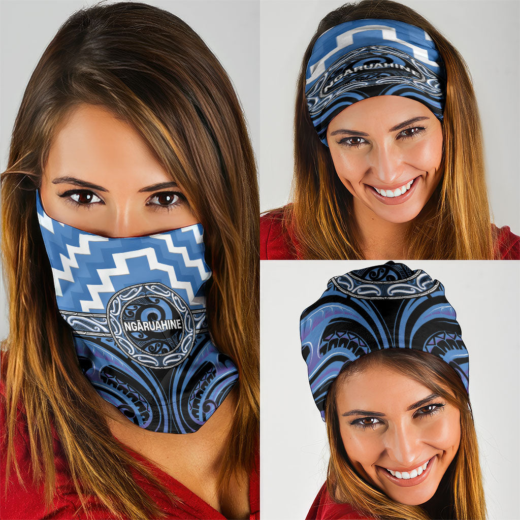 Aotearoa Ngaruahine Neck Gaiter Maori Iwi Poutama Puhoro Tattoo LT14 - Polynesian Pride