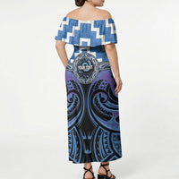 Aotearoa Ngaruahine Personalised Off Shoulder Maxi Dress Maori Iwi Poutama Puhoro Tattoo LT14 - Polynesian Pride