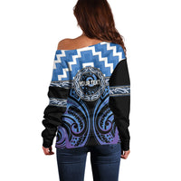 Aotearoa Ngaruahine Personalised Off Shoulder Sweater Maori Iwi Poutama Puhoro Tattoo LT14 - Polynesian Pride