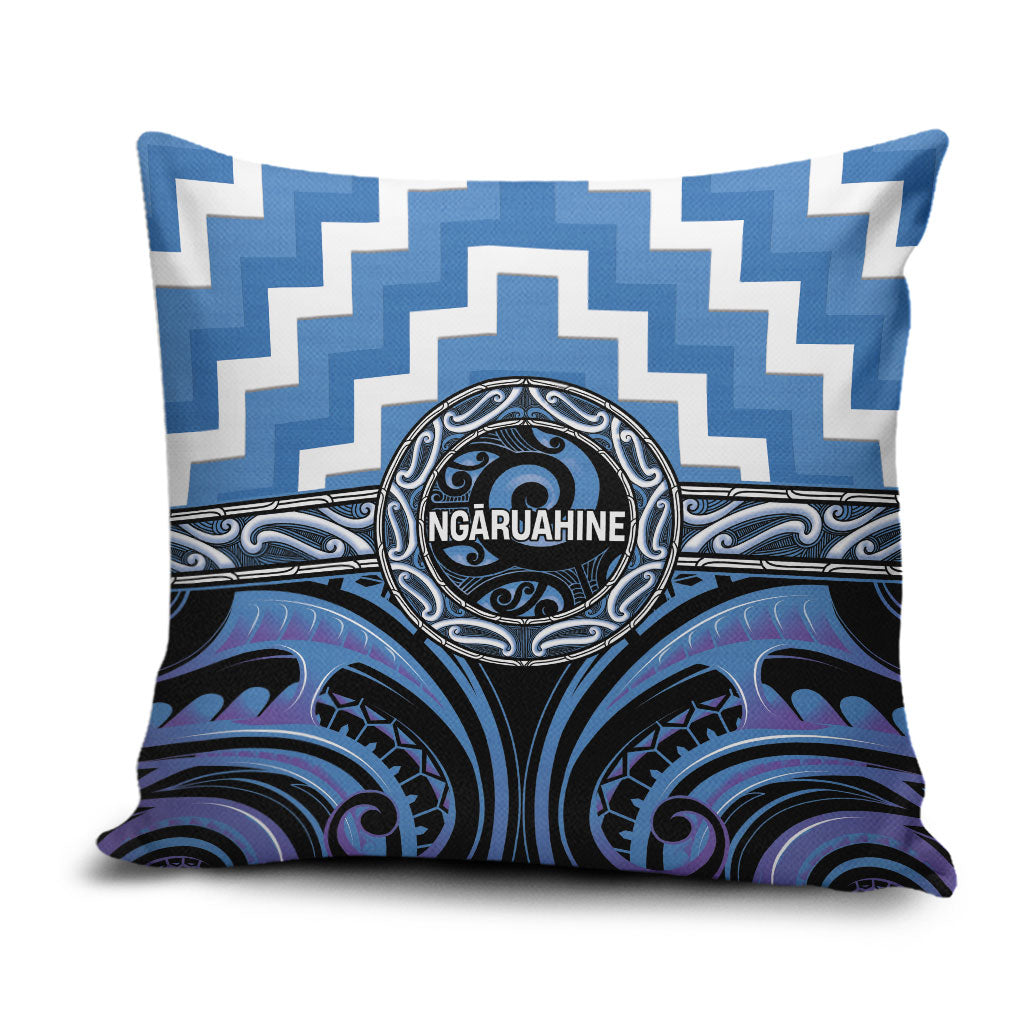 Aotearoa Ngaruahine Pillow Cover Maori Iwi Poutama Puhoro Tattoo LT14 Blue - Polynesian Pride