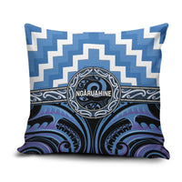 Aotearoa Ngaruahine Pillow Cover Maori Iwi Poutama Puhoro Tattoo LT14 Blue - Polynesian Pride
