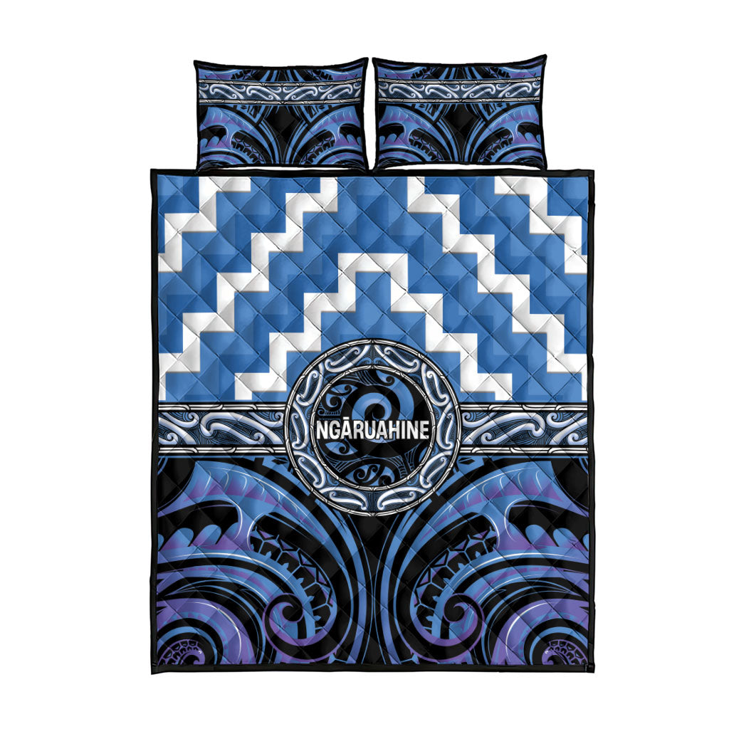 Aotearoa Ngaruahine Quilt Bed Set Maori Iwi Poutama Puhoro Tattoo LT14 - Polynesian Pride