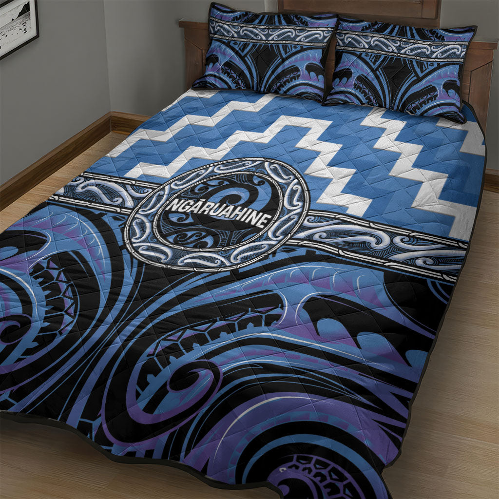 Aotearoa Ngaruahine Quilt Bed Set Maori Iwi Poutama Puhoro Tattoo LT14 - Polynesian Pride