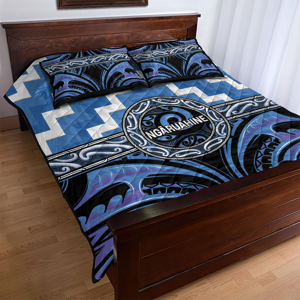 Aotearoa Ngaruahine Quilt Bed Set Maori Iwi Poutama Puhoro Tattoo LT14 - Polynesian Pride