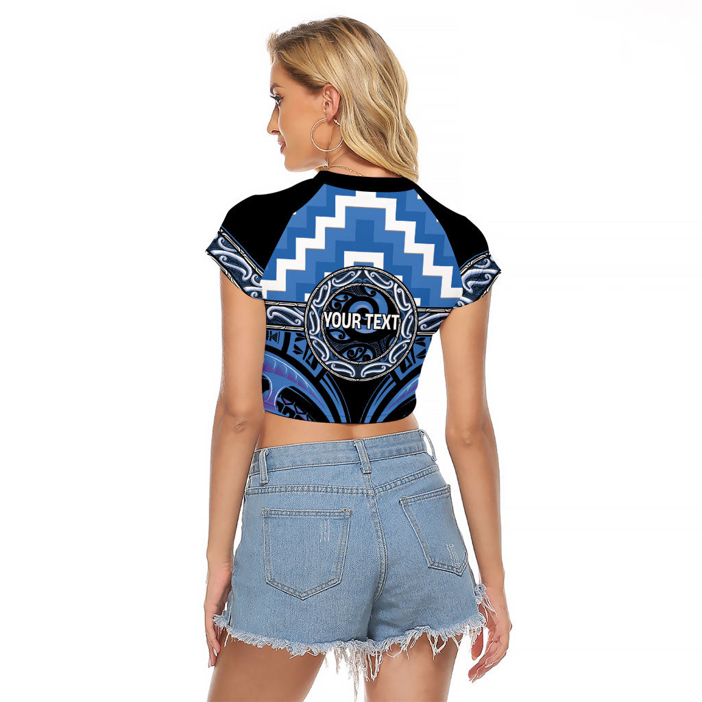 Aotearoa Ngaruahine Personalised Raglan Cropped T Shirt Maori Iwi Poutama Puhoro Tattoo LT14 - Polynesian Pride