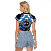 Aotearoa Ngaruahine Personalised Raglan Cropped T Shirt Maori Iwi Poutama Puhoro Tattoo LT14 - Polynesian Pride