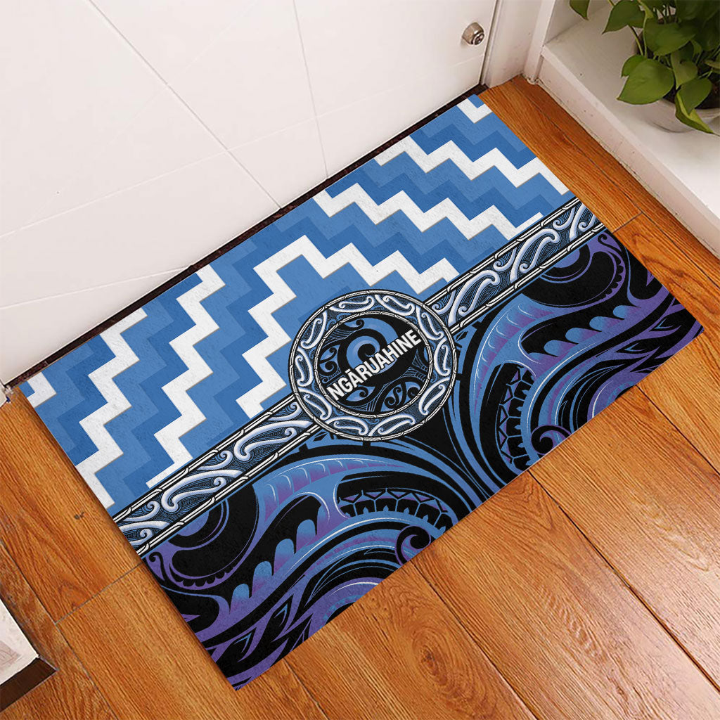 Aotearoa Ngaruahine Rubber Doormat Maori Iwi Poutama Puhoro Tattoo LT14 - Polynesian Pride