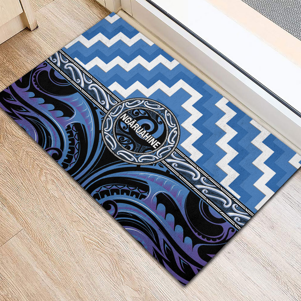 Aotearoa Ngaruahine Rubber Doormat Maori Iwi Poutama Puhoro Tattoo LT14 - Polynesian Pride
