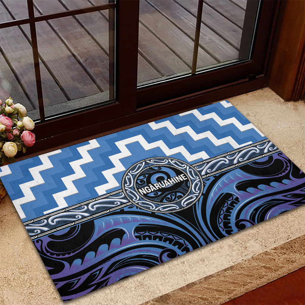 Aotearoa Ngaruahine Rubber Doormat Maori Iwi Poutama Puhoro Tattoo LT14 - Polynesian Pride