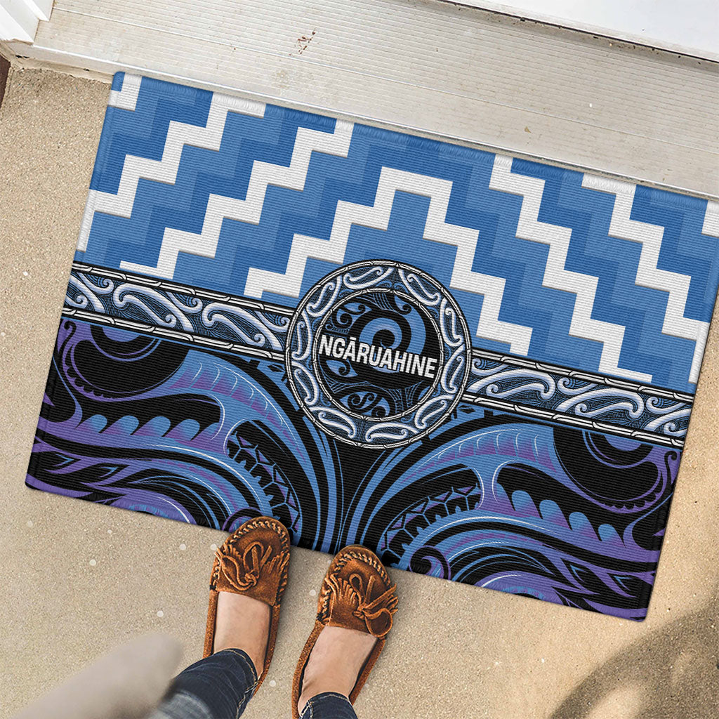 Aotearoa Ngaruahine Rubber Doormat Maori Iwi Poutama Puhoro Tattoo LT14 - Polynesian Pride