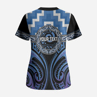 Aotearoa Ngaruahine Personalised Scrub Top Maori Iwi Poutama Puhoro Tattoo LT14 - Polynesian Pride