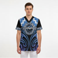 Aotearoa Ngaruahine Personalised Scrub Top Maori Iwi Poutama Puhoro Tattoo LT14 - Polynesian Pride