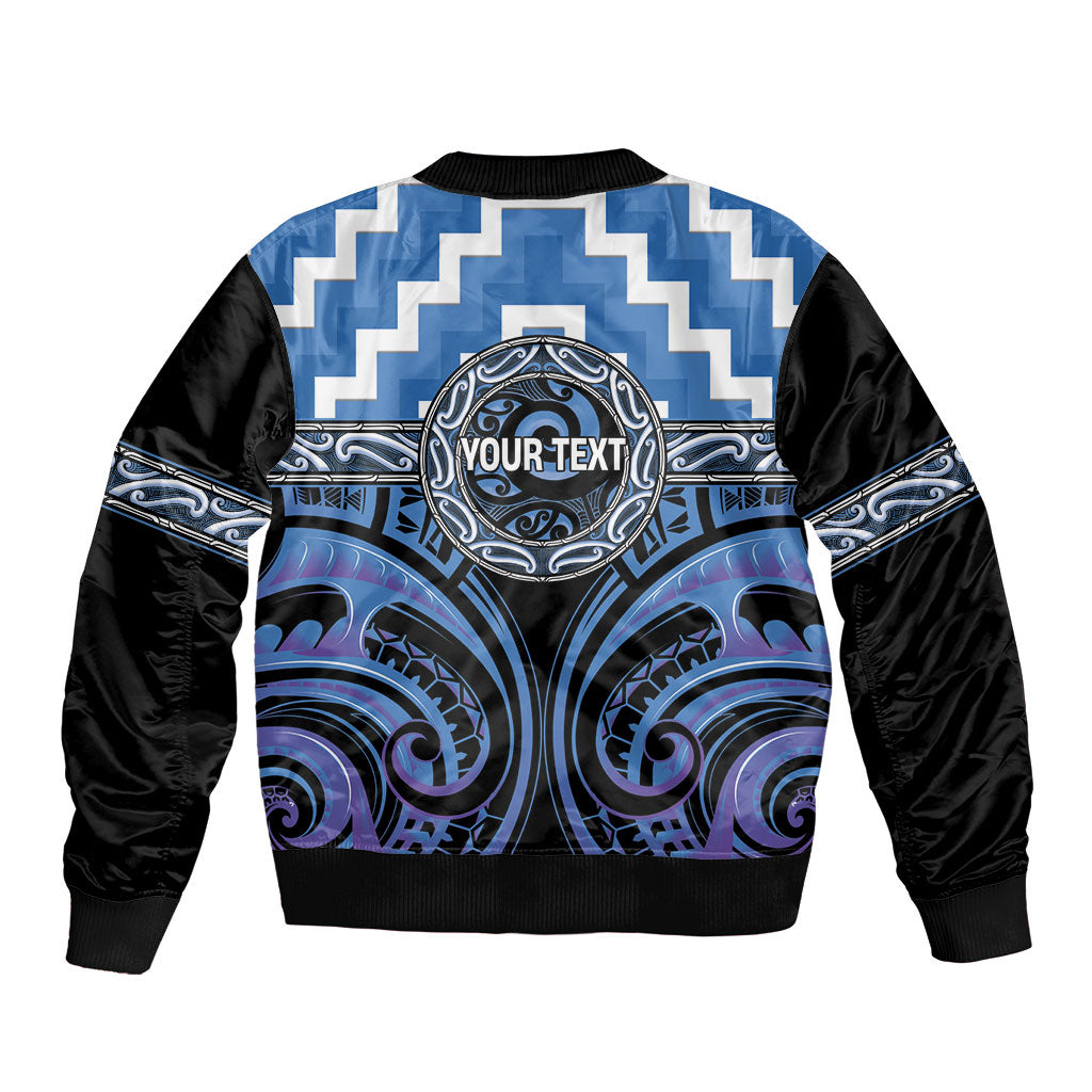 Aotearoa Ngaruahine Personalised Sleeve Zip Bomber Jacket Maori Iwi Poutama Puhoro Tattoo LT14 - Polynesian Pride
